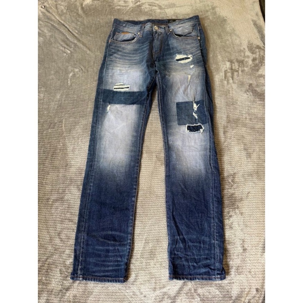 Armani Exchange J13 Slim Fit Distressed Faded Patchwork Jeans Mens 30X31.